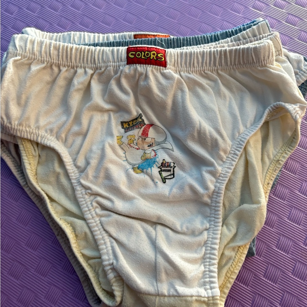 White Cartoon Print Briefs